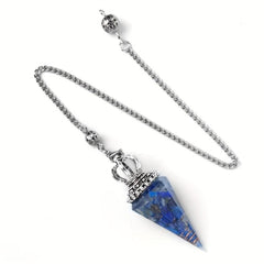 Crystal Crushed Stone Resin Crown Spirit Pendulum With Chain