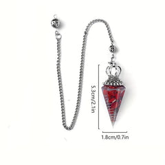 Crystal Crushed Stone Resin Crown Spirit Pendulum With Chain
