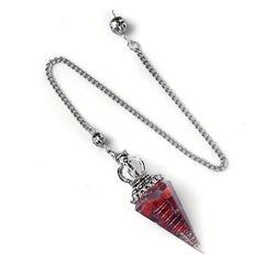 Crystal Crushed Stone Resin Crown Spirit Pendulum With Chain