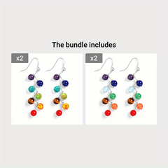 Balancing Crystal Earrings 7 Chakra Dangle Hook Healing Energy Earrings