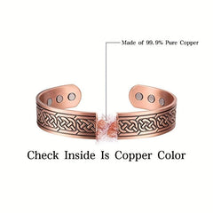 Men's Copper Magnetic Bracelet, Adjustable Cuff Bangle, Father's Day Gift