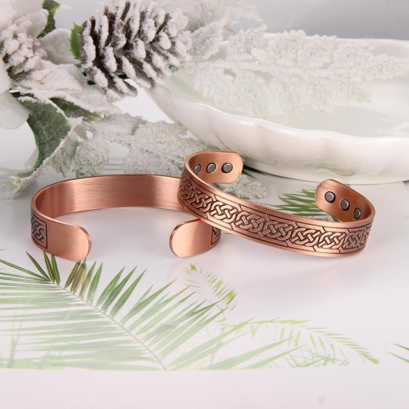 Men's Copper Magnetic Bracelet, Adjustable Cuff Bangle, Father's Day Gift