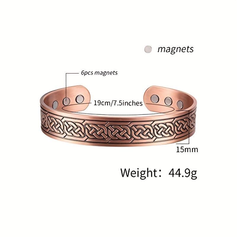 Men's Copper Magnetic Bracelet, Adjustable Cuff Bangle, Father's Day Gift