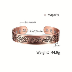Men's Copper Magnetic Bracelet, Adjustable Cuff Bangle, Father's Day Gift
