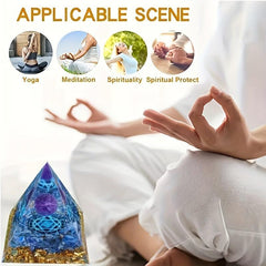 Orgonite Pyramid Crystal Positive Energy Attracts Wealth Home Office Decor