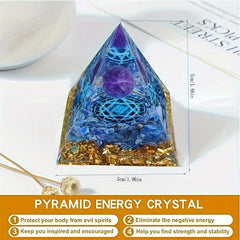 Orgonite Pyramid Crystal Positive Energy Attracts Wealth Home Office Decor