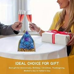 Orgonite Pyramid Crystal Positive Energy Attracts Wealth Home Office Decor
