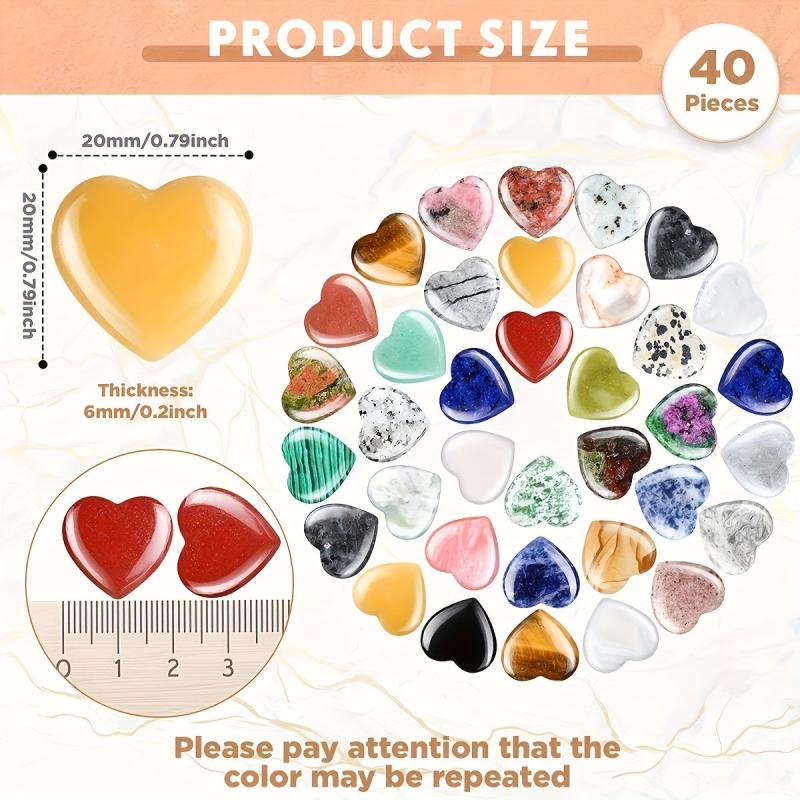 Random Heart Crystals Stones Healing Crystal Palm Love Shaped Gemstones Set