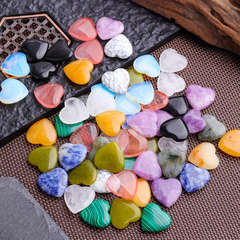 Random Heart Crystals Stones Healing Crystal Palm Love Shaped Gemstones Set