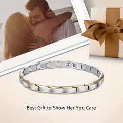 Men's Titanium Steel Magnetic Bracelet with Links Removal Tool