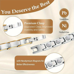 Men's Titanium Steel Magnetic Bracelet with Links Removal Tool