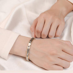 Men's Titanium Steel Magnetic Bracelet with Links Removal Tool