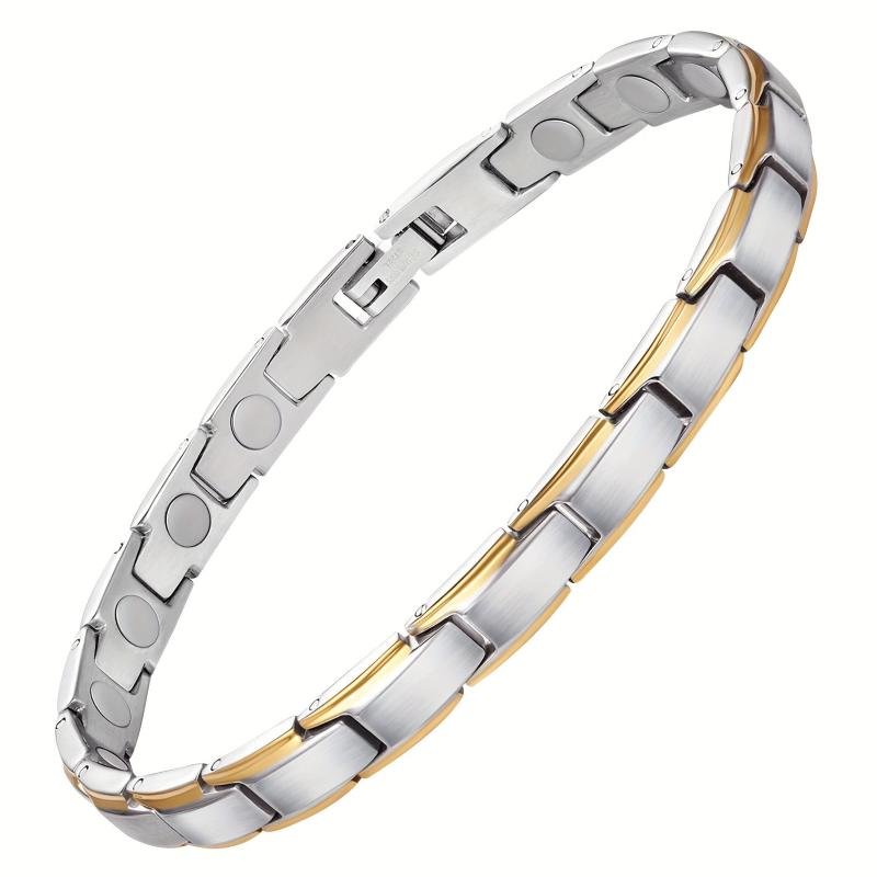 Men's Titanium Steel Magnetic Bracelet with Links Removal Tool