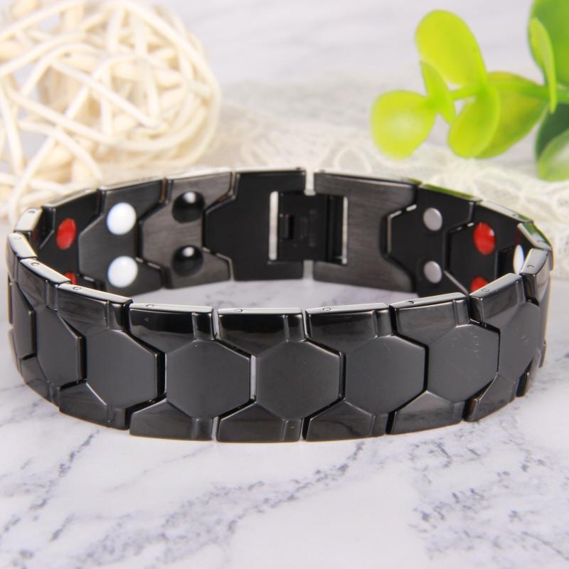 Men's Titanium Steel Magnetic Bracelet Ultra Strength Magnets Adjustable Length