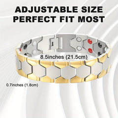 Men's Titanium Steel Magnetic Bracelet Ultra Strength Magnets Adjustable Length