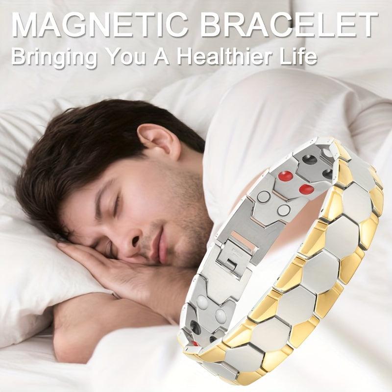 Men's Titanium Steel Magnetic Bracelet Ultra Strength Magnets Adjustable Length