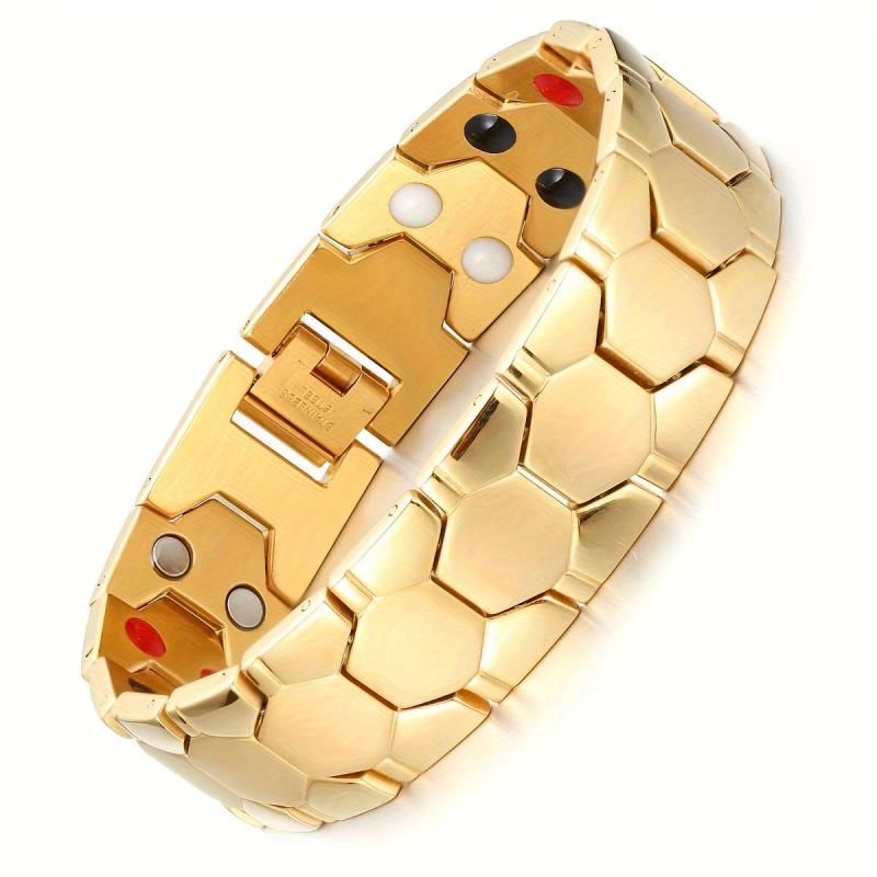 Men's Titanium Steel Magnetic Bracelet Ultra Strength Magnets Adjustable Length