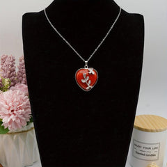 Leaf Heart Crystal Healing Pendant Necklace