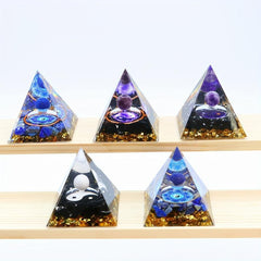 Natural Amethyst Orgone Pyramid Sphere Healing Crystal Decoration