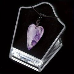 40mm Agate Stone Heart Crystal Pendant Necklace Natural Quartz Stone Pendant