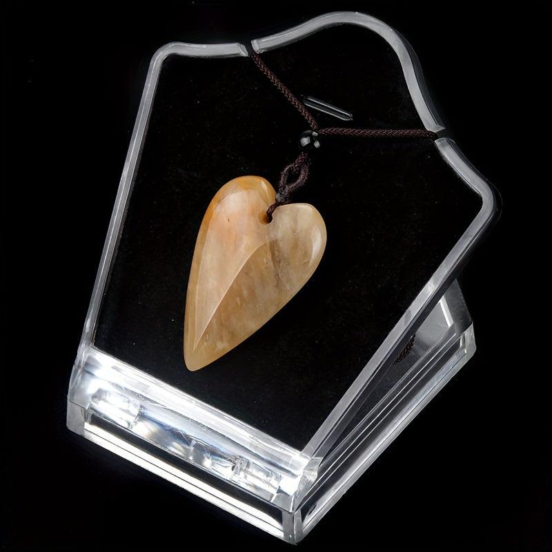 40mm Agate Stone Heart Crystal Pendant Necklace Natural Quartz Stone Pendant