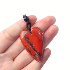 40mm Agate Stone Heart Crystal Pendant Necklace Natural Quartz Stone Pendant