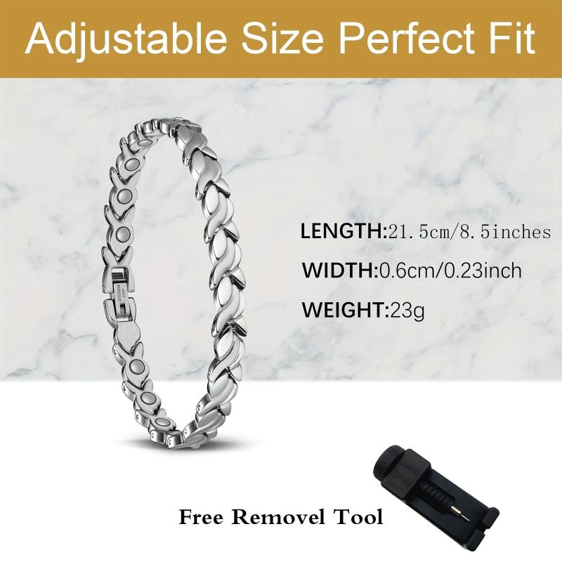 Magnetic Titanium Steel Bracelet 3500 Gauss Effective Magnets