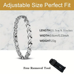 Magnetic Titanium Steel Bracelet 3500 Gauss Effective Magnets