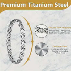 Magnetic Titanium Steel Bracelet 3500 Gauss Effective Magnets