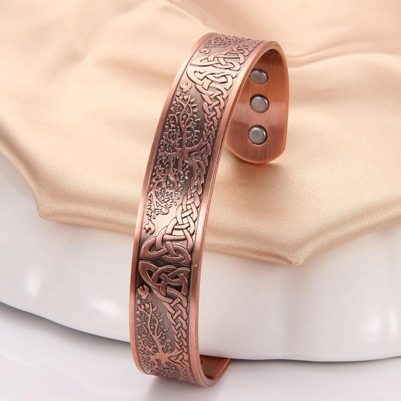 Copper Magnetic Bracelet Tree Of Life Design with 6 Magnets