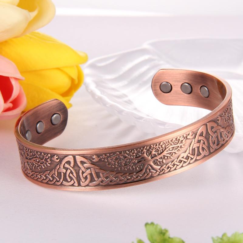 Copper Magnetic Bracelet Tree Of Life Design with 6 Magnets