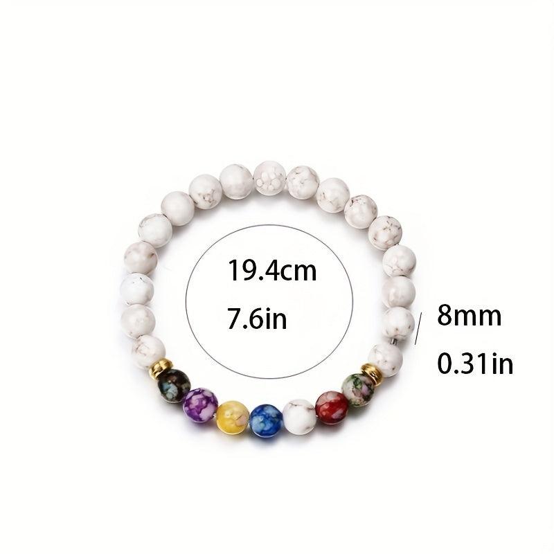 7 6 Natural Gemstone Bracelet 8mm Elastic for Chakra Repair