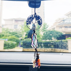 1PC Raw Crystal Tree Of Life Car Jewelry Chakra Reiki Meditation Pendant