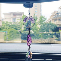 1PC Raw Crystal Tree Of Life Car Jewelry Chakra Reiki Meditation Pendant