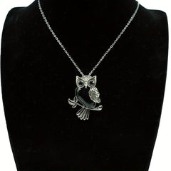 Owl Crystal Healing Pendant Necklace for Women
