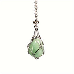 3pcs Crystal Necklace Stainless Steel Cage For Stone Crystal Pendant Necklace