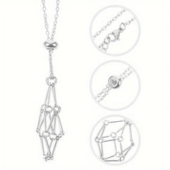 3pcs Crystal Necklace Stainless Steel Cage For Stone Crystal Pendant Necklace