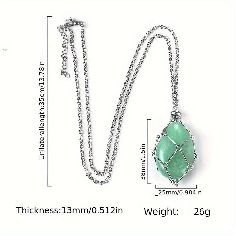 3pcs Crystal Necklace Stainless Steel Cage For Stone Crystal Pendant Necklace