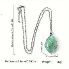3pcs Crystal Necklace Stainless Steel Cage For Stone Crystal Pendant Necklace