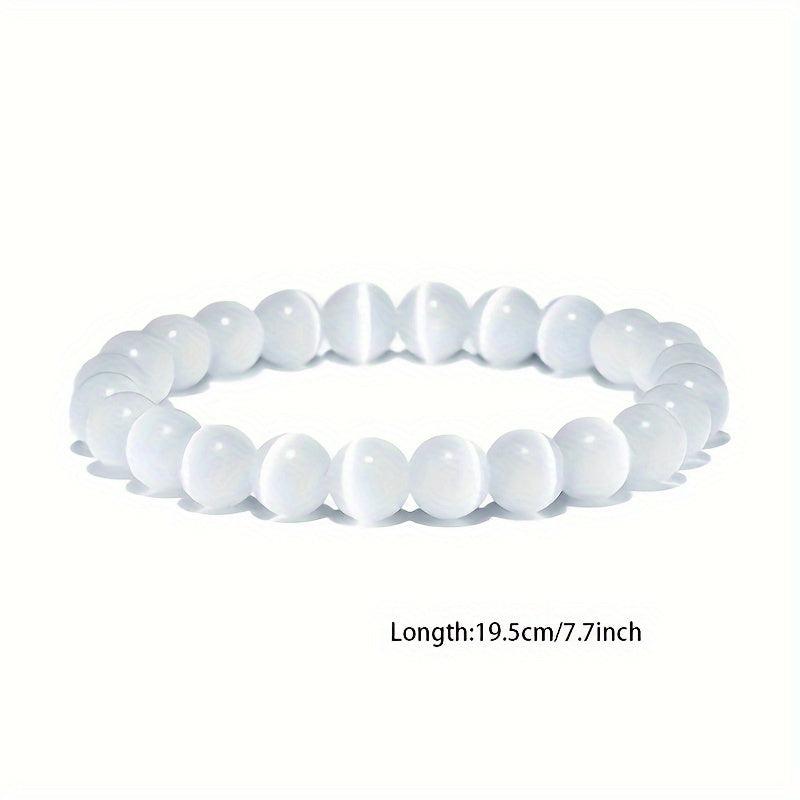 Men's Moonstone Bracelet Bohemian Protein Stone Beaded Chakra Bracelet