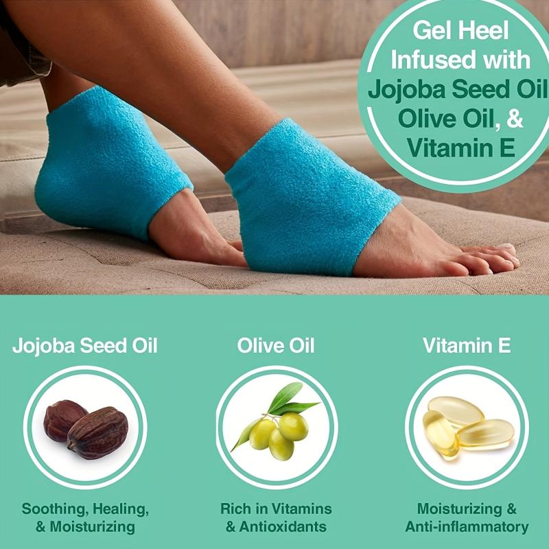 Moisturizing Heel Socks with Gel Lining for Cracked Heels