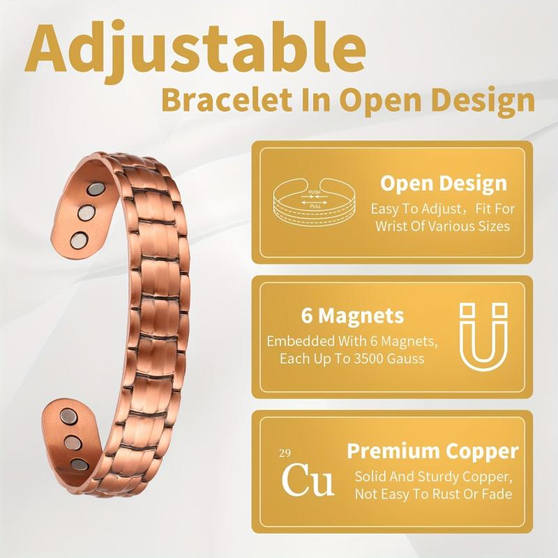 Pure Copper Magnetic Bracelet for Women & Men - 3500 Gauss
