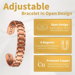Pure Copper Magnetic Bracelet for Women & Men - 3500 Gauss