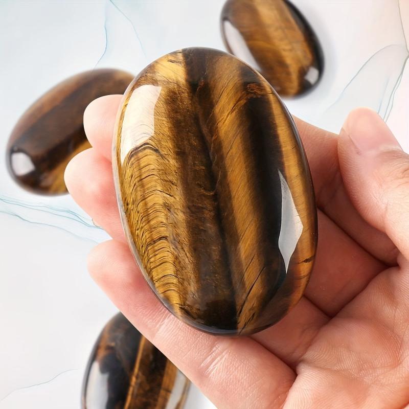 Natural Crystal Oval Palm Stones Anxiety Relief Pocket Massage Energy Stone