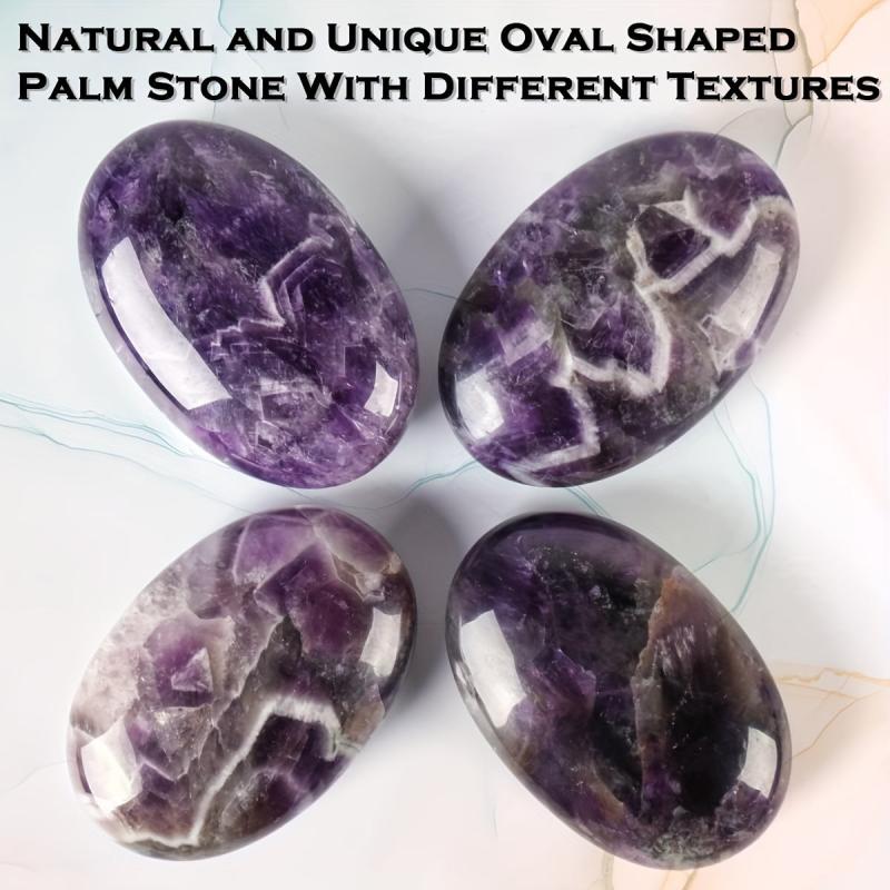 Natural Crystal Oval Palm Stones Anxiety Relief Pocket Massage Energy Stone