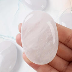Natural Crystal Oval Palm Stones Anxiety Relief Pocket Massage Energy Stone
