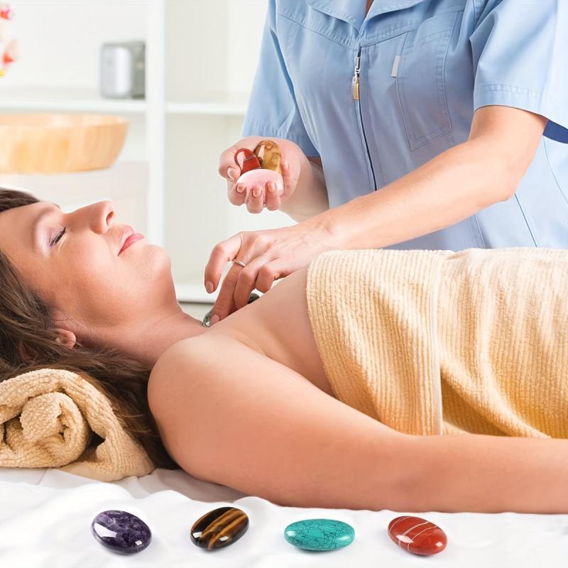 Natural Crystal Oval Palm Stones Anxiety Relief Pocket Massage Energy Stone