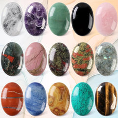 Natural Crystal Oval Palm Stones Anxiety Relief Pocket Massage Energy Stone