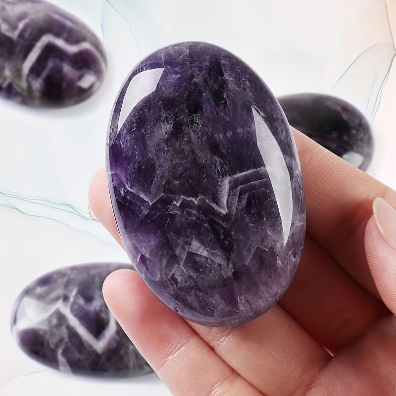 Natural Crystal Oval Palm Stones Anxiety Relief Pocket Massage Energy Stone