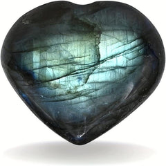 Labradorite Crystal Heart Palm Stone for Chakra Balancing